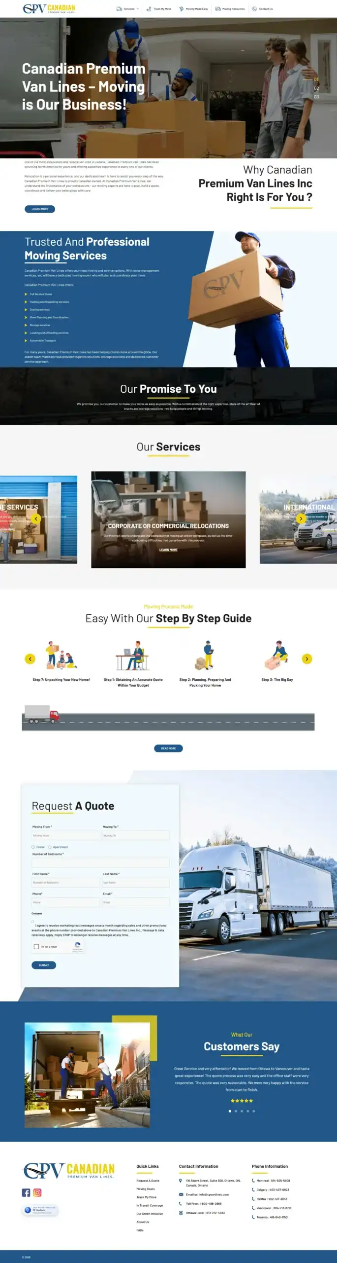 Web Design Success for Canadian Premium Van Lines Delivered Results Web Design Success for Canadian Premium Van Lines Delivered Results